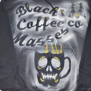 Gothic, Witchy, Black Masses Coffee themed pullover hoodie